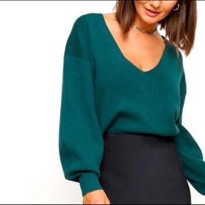 LUCA puff sleeve v-neck sweater